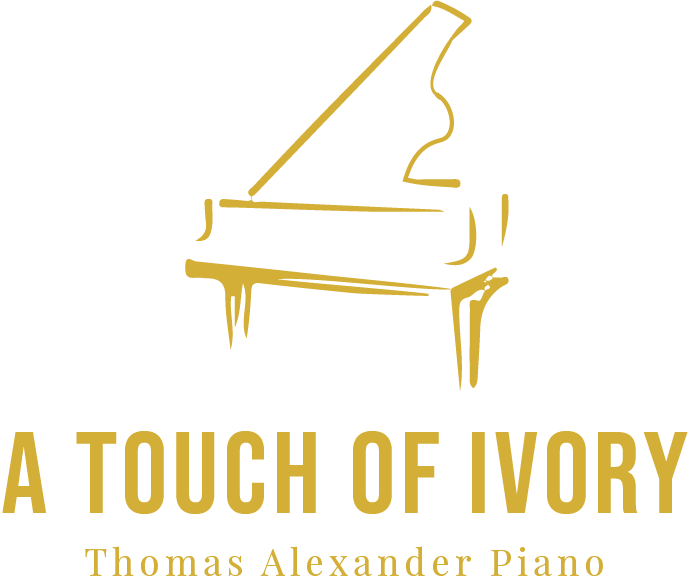 A Touch of ivory , pianist Thomas Alexander logo favicon