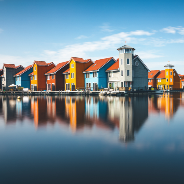 Groningen gekleurde huizen